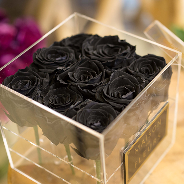 Boite-9-roses-noires-eternelles-fleuriste-paris-5eme-maison-des-fleurs